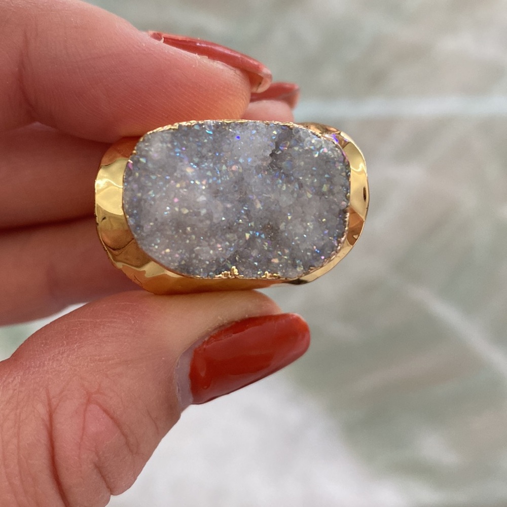 Geode adjustable gold ring - Picture 5 of 5